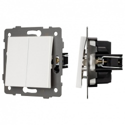 Выключатель самовозвратный двухклавишный без рамки Arlight SWT 049883 в интернет-магазине "Галерея света"