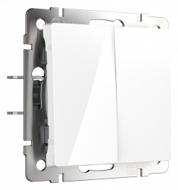 Выключатель самовозвратный двухклавишный без рамки Werkel белый матовый W1122401 в интернет-магазине "Галерея света"