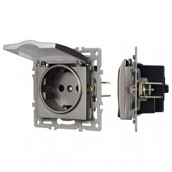 Розетка влагозащищенная с заземлением и со шторкой, без рамки с крышкой Arlight SCT 043747 в интернет-магазине "Галерея света"