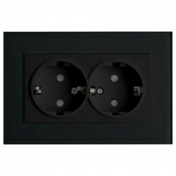 Розетка двойная с заземлением и со шторкой Stekker Эрна 39482 в интернет-магазине "Галерея света"