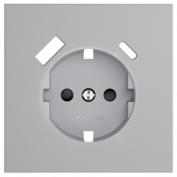 Накладка для розетки с заземлением и со шторками и 2хUSB type A и C Voltum S70 VLS001016 в интернет-магазине "Галерея света"