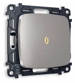 Выключатель проходной одноклавишный с подсветкой без рамки Ambrella Volt OMEGA MO502030 в интернет-магазине "Галерея света"