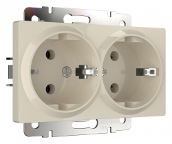 Розетка двойная с заземлением, без рамки Werkel слоновая кость W1172003 в интернет-магазине "Галерея света"