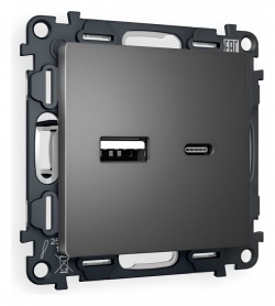 Розетка 2хUSB type A и C без рамки Ambrella Volt ALFA MA661010 в интернет-магазине "Галерея света"