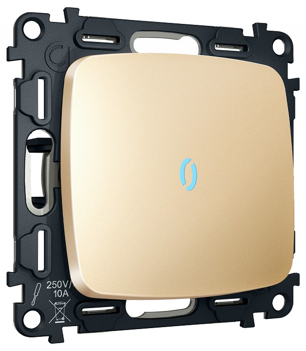 Выключатель самовозвратный одноклавишный с подсветкой, без рамки Ambrella Volt MO MO602060 в интернет-магазине "Галерея света"