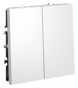 Выключатель двухклавишный без рамки Voltum S70 VLS020602 в интернет-магазине "Галерея света"