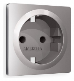 Накладка для розетки с заземлением и со шторками Ambrella Volt ALFA AP5070 в интернет-магазине "Галерея света"