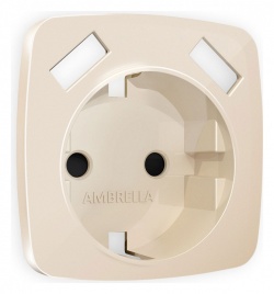 Накладка для розетки с заземлением и со шторками и 2хUSB type A Ambrella Volt OMEGA OP3090 в интернет-магазине "Галерея света"