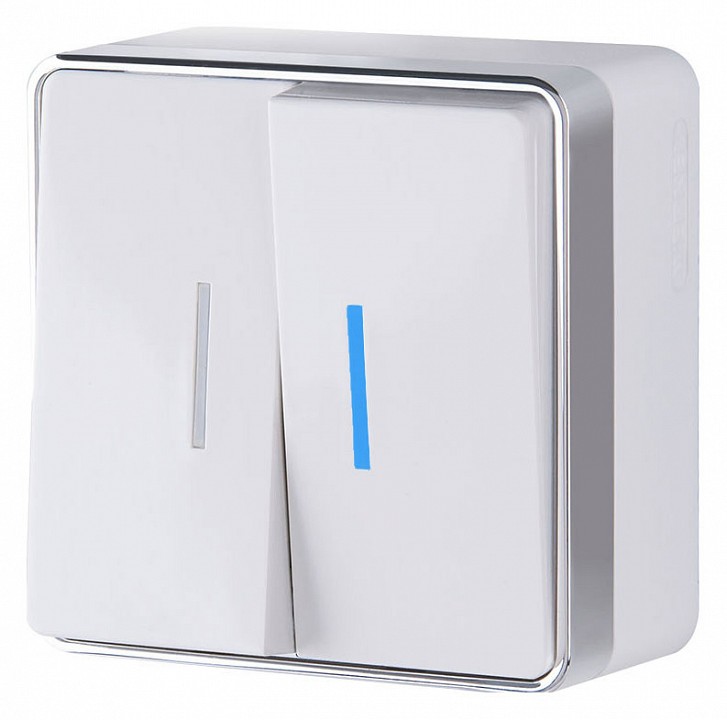 Выключатель двухклавишный с подсветкой Werkel Gallant (белая) W5020101 в интернет-магазине "Галерея света"