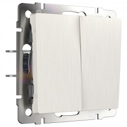 Выключатель проходной двухклавишный без рамки Werkel перламутровый рифленый W1122013 в интернет-магазине "Галерея света"