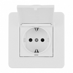 Розетка с заземлением и шторкой, с крышкой Arte Milano SET16-1 SET16-1-41-1 white в интернет-магазине "Галерея света"