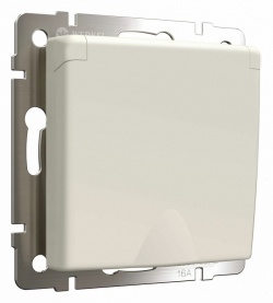 Розетка с заземлением и со шторками, без рамки с крышкой Werkel айвори матовый W1171262 в интернет-магазине "Галерея света"