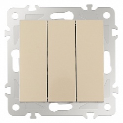 Выключатель трехклавишный без рамки Arte Milano 206 206.30-3.shampan в интернет-магазине "Галерея света"