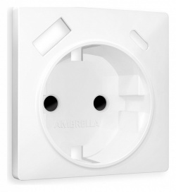 Накладка для розетки с заземлением и со шторками и 2хUSB type A и C Ambrella Volt ALFA AP1300 в интернет-магазине "Галерея света"