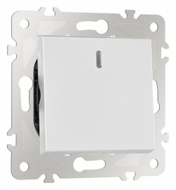 Выключатель перекрестный одноклавишный с подсветкой без рамки Arte Milano 203 203.35-1.silver в интернет-магазине "Галерея света"