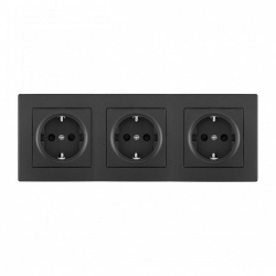 Розетка с заземлением и со шторкой Arte Milano SET06-3 SET06-3-40-1x3 black в интернет-магазине "Галерея света"