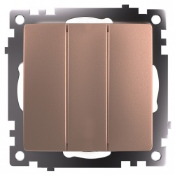 Выключатель трехклавишный без рамки Stekker Катрин 49174 в интернет-магазине "Галерея света"