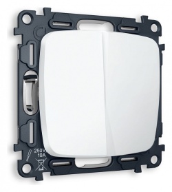 Выключатель двухклавишный без рамки Ambrella Volt OMEGA MO123010 в интернет-магазине "Галерея света"