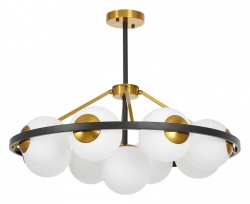 Люстра на штанге LUMINA DECO Donzano LDP 8034-9 BK+WT в интернет-магазине "Галерея света"