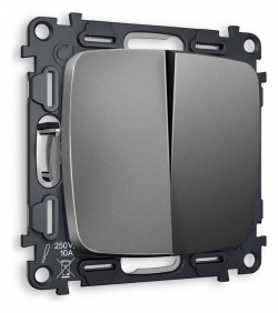 Выключатель проходной двухклавишный без рамки Ambrella Volt OMEGA MO653020 в интернет-магазине "Галерея света"