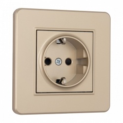 Розетка с заземлением и со шторкой Arte Milano SET16-1 SET16-1-40-1 shampan в интернет-магазине "Галерея света"
