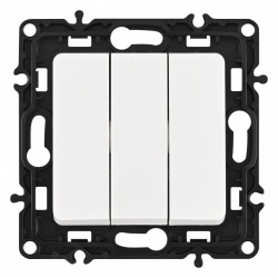 Выключатель трехклавишный без рамки Arte Milano 217 217.30-3.white в интернет-магазине "Галерея света"