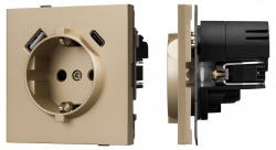 Розетка 2хUSB type A и C без рамки Arlight SCT-TENDO 054608 в интернет-магазине "Галерея света"