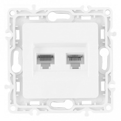 Розетка двойная RJ-11 и Ethernet RJ-45, без рамки Arte Milano am-217 217.44-1.white в интернет-магазине "Галерея света"