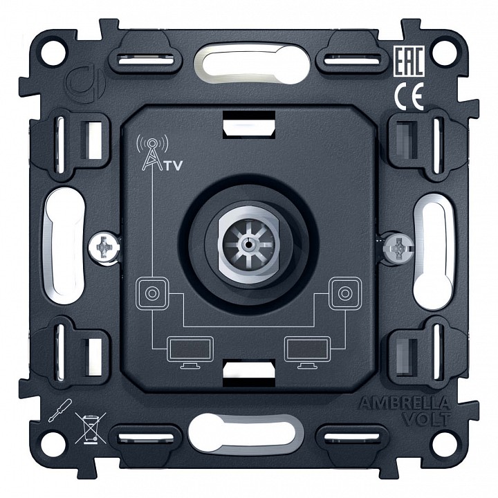 Механизм ТВ-розетки проходной Ambrella Volt Quant VM211 в интернет-магазине "Галерея света"