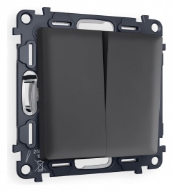 Выключатель двухклавишный без рамки Ambrella Volt ALFA MA903010 в интернет-магазине "Галерея света"