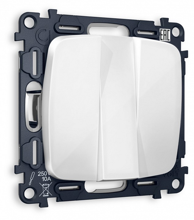 Выключатель трехклавишный без рамки Ambrella Volt OMEGA MO105010 в интернет-магазине "Галерея света"