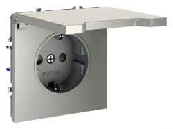 Розетка с заземлением и со шторкой, без рамки с крышкой Voltum S70 VLS040304 в интернет-магазине "Галерея света"