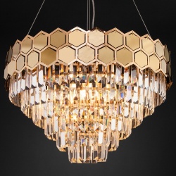 Подвесной светильник Eurosvet Ariana 10124/8 золото/прозрачный хрусталь Strotskis Smart в интернет-магазине "Галерея света"