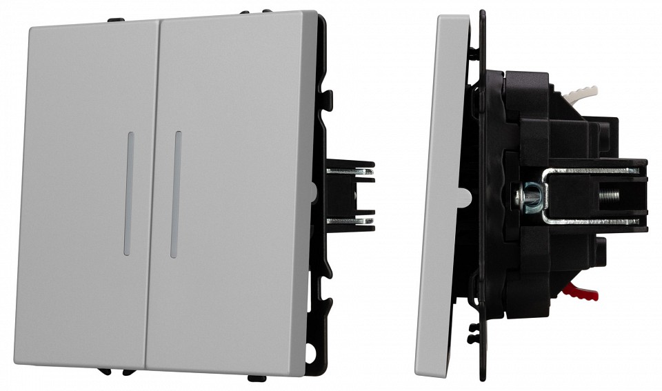 Выключатель двухклавишный с подсветкой без рамки Arlight SWT-NOBE 059418 в интернет-магазине "Галерея света"