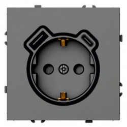 Розетка с заземлением и со шторкой и 2хUSB type A и C, без рамки Stekker Эмили 50219 в интернет-магазине "Галерея света"