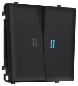 Выключатель самовозвратный двухклавишный с подсветкой, без рамки Ambrella Volt MS MS984060 в интернет-магазине "Галерея света"