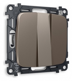 Выключатель трехклавишный без рамки Ambrella Volt OMEGA MO635010 в интернет-магазине "Галерея света"