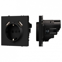 Розетка с заземлением и 2хUSB type A, без рамки Arlight SCT 054289 в интернет-магазине "Галерея света"