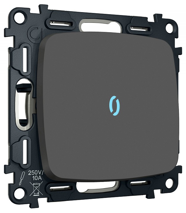 Выключатель самовозвратный одноклавишный с подсветкой, без рамки Ambrella Volt MO MO902060 в интернет-магазине "Галерея света"