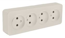 Розетка четверная без заземления Stekker София 49503 в интернет-магазине "Галерея света"