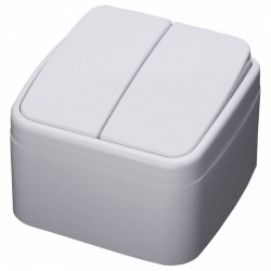 Выключатель двухклавишный Stekker Basic 39032 в интернет-магазине "Галерея света"