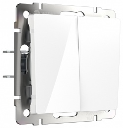 Выключатель проходной двухклавишный без рамки Werkel белые W1122001 в интернет-магазине "Галерея света"