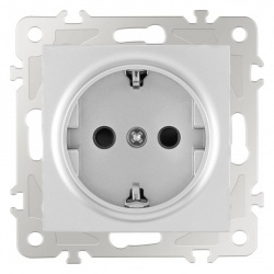 Розетка с заземлением и со шторкой, без рамки Arte Milano am-206 206.40-1.silver в интернет-магазине "Галерея света"