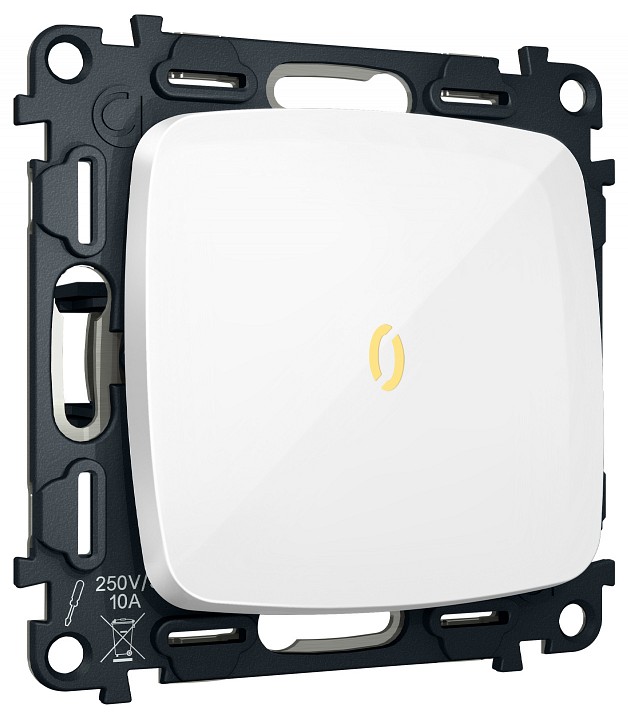 Выключатель самовозвратный одноклавишный с подсветкой, без рамки Ambrella Volt MO MO102050 в интернет-магазине "Галерея света"