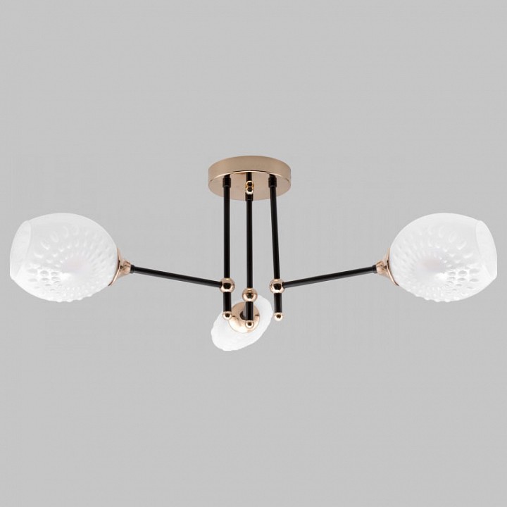 Люстра на штанге Imex MD.4144 MD.4144-3-S-BK+FGD в интернет-магазине "Галерея света"