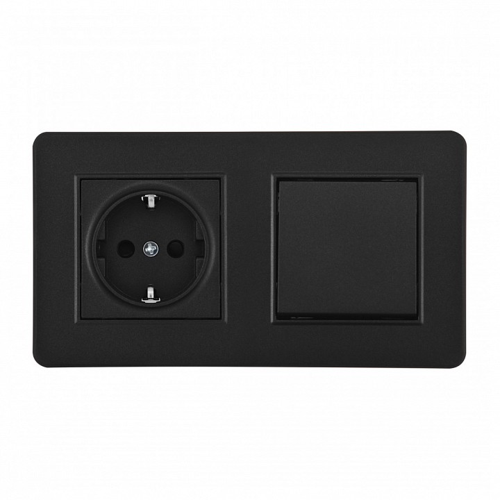 Блок с розеткой и выключателем Arte Milano SET16-2 SET16-2-40-1-30-1 black в интернет-магазине "Галерея света"