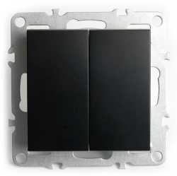 Выключатель двухклавишный без рамки Stekker Эрна 49149 в интернет-магазине "Галерея света"