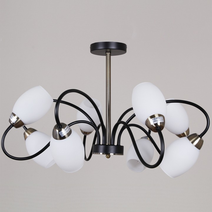 Люстра на штанге 01270-1 01270-0.3-08B BK+AB в интернет-магазине "Галерея света"