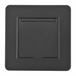 Розетка с заземлением и шторкой, с крышкой Arte Milano SET16-1 SET16-1-41-1 black в интернет-магазине "Галерея света"