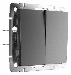 Выключатель двухклавишный без рамки Werkel графит матовый W1120064 в интернет-магазине "Галерея света"